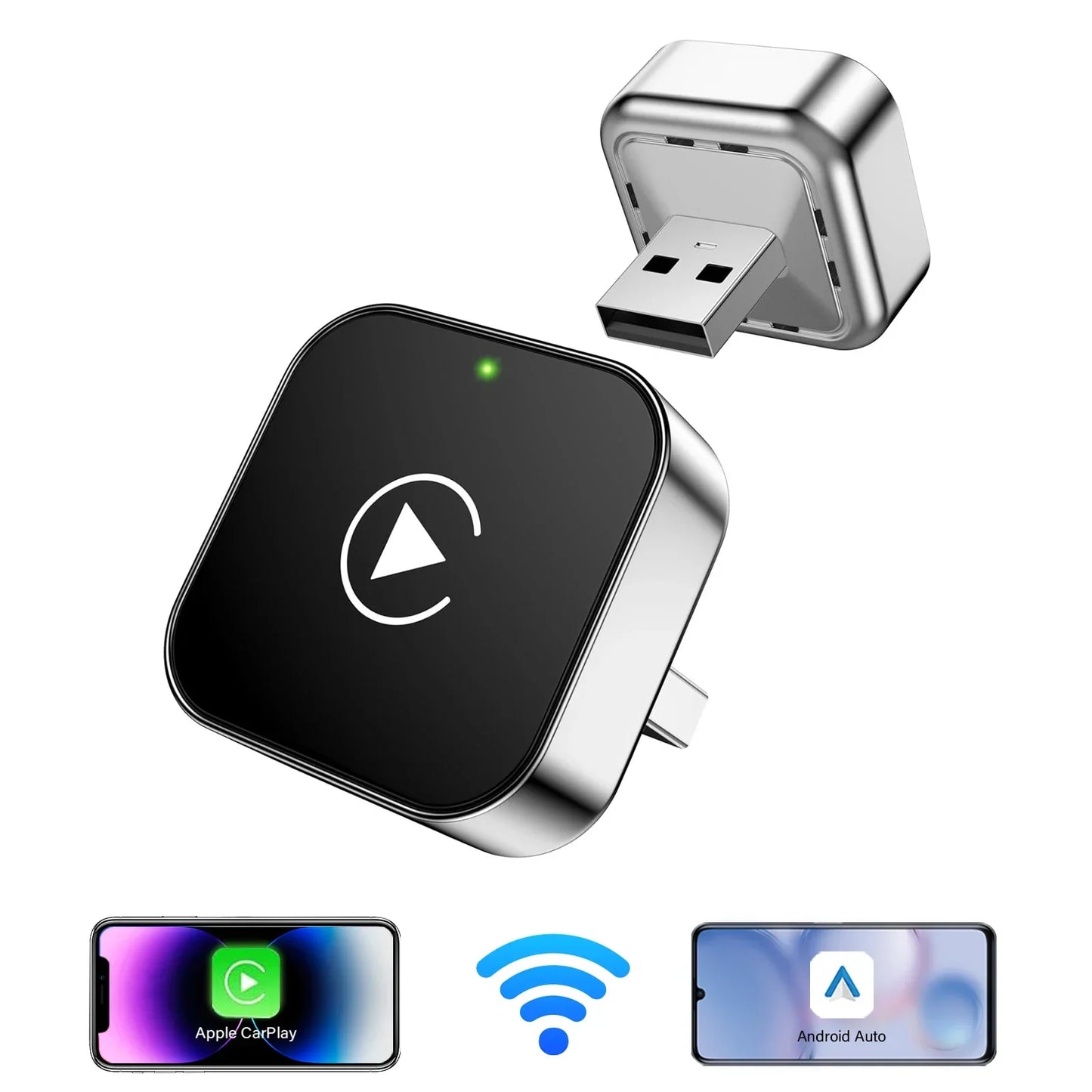 Wireless CarPlay Adapter 2-In-1 For Android Auto, AI Smart Box, Fall 2025 Car Tech Gift
