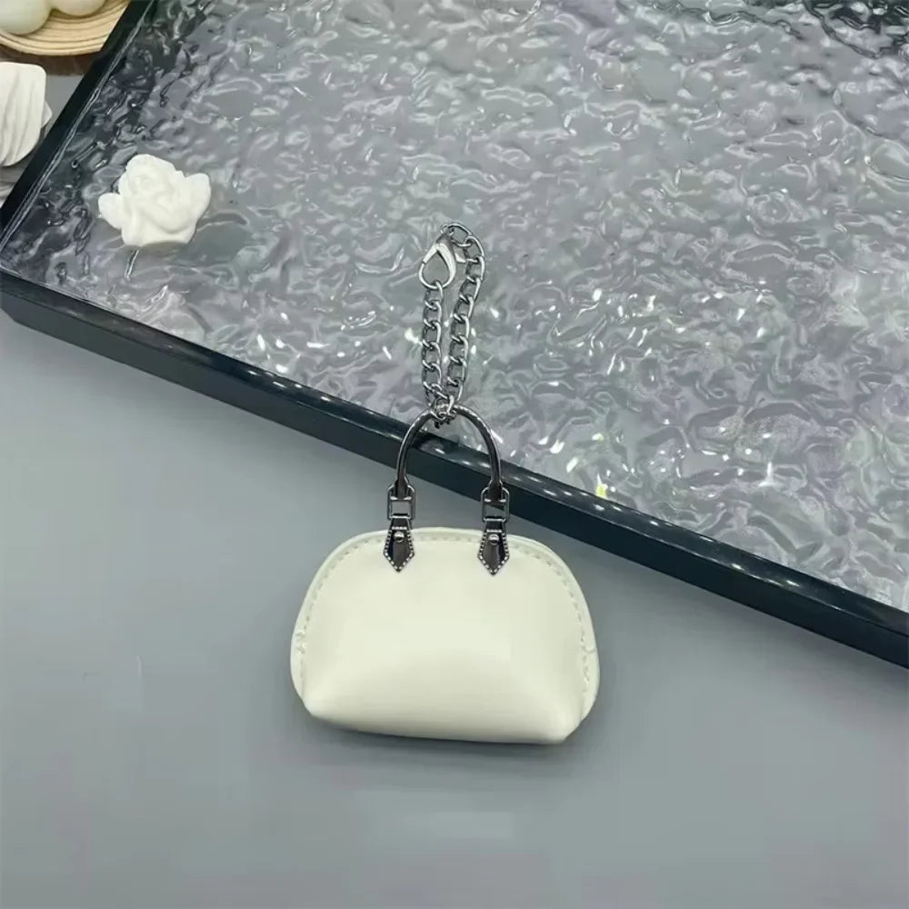 1+1 Free Birkin Inspired Mini Hand Bag - Small Shell Coin Bag Charm Keychain