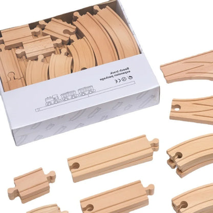 Beech Wood Train Track Set - DIY Assembly Toy for Kids Eco-Friendly
