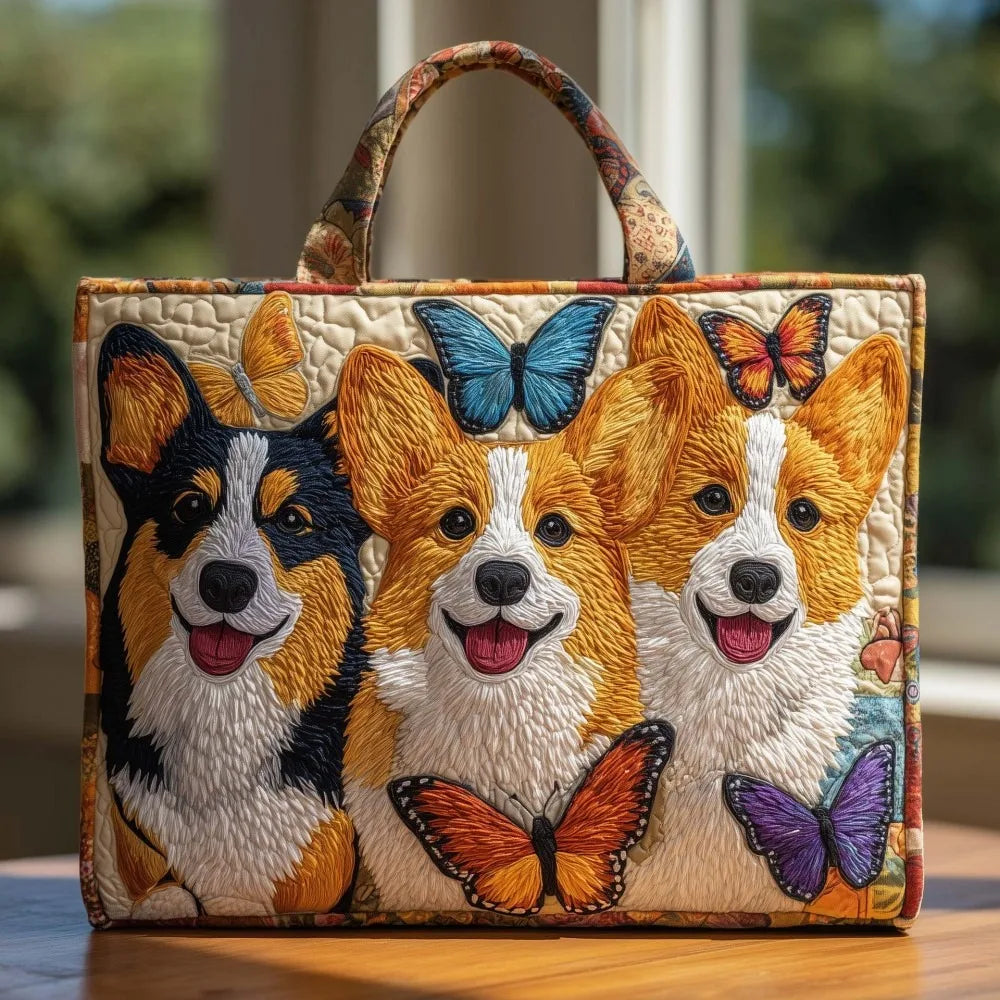 Durable Timeless Women's Tote Bag – Quilted, 3D Floral Embroidery, Cotton, Everyday Use