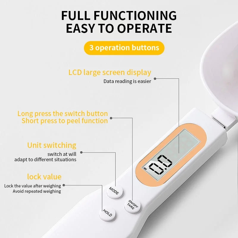 Electronic Kitchen Scale 500g 0.1g LCD Digital Spoon Scale for Food and Baking Measurement Tool