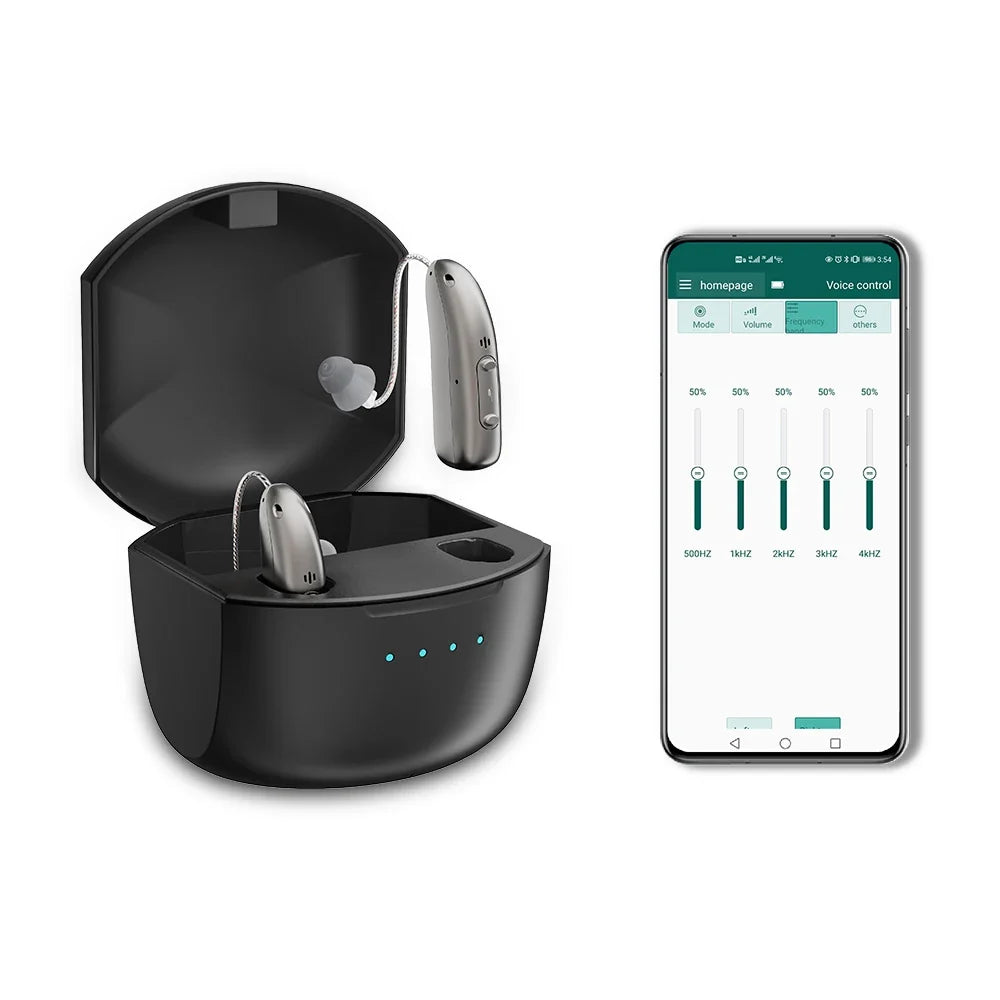 Hearing Aid Rechargeable Digital BTE With Adjustable Volume Portable Senior Sound Amplifier