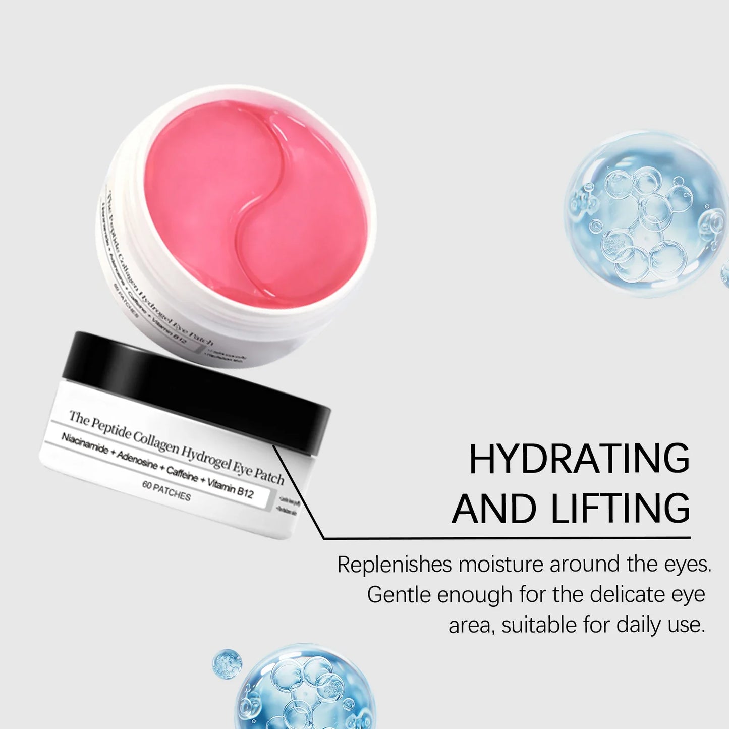 Collagen Hydrogel Eye Patch 60 Patches Skincare Niacinamide Adenosine TikTok Viral Fall 2026 Moisturizing Anti Puffiness Dark Circles