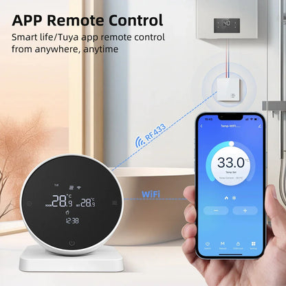 Smart Thermostat WiFi Temperature Controller for Water and Gas Boilers Two Piece Voice Assistant Compatible Fall 2025
