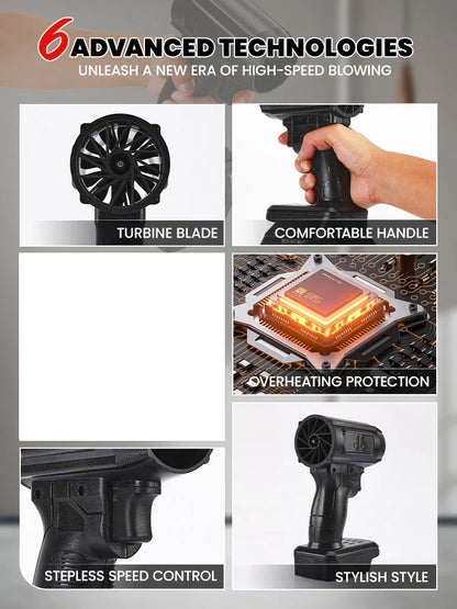 Cordless Turbo Jet Blower for Car Drying – High Power Air Gun 40/50mm, Fast Car Dryer, Dust & Debris Cleaner