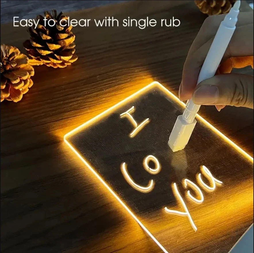Creative LED Message Board Night Light - USB Doodle Lamp for Kids, A Fun Valentine's Day Gift