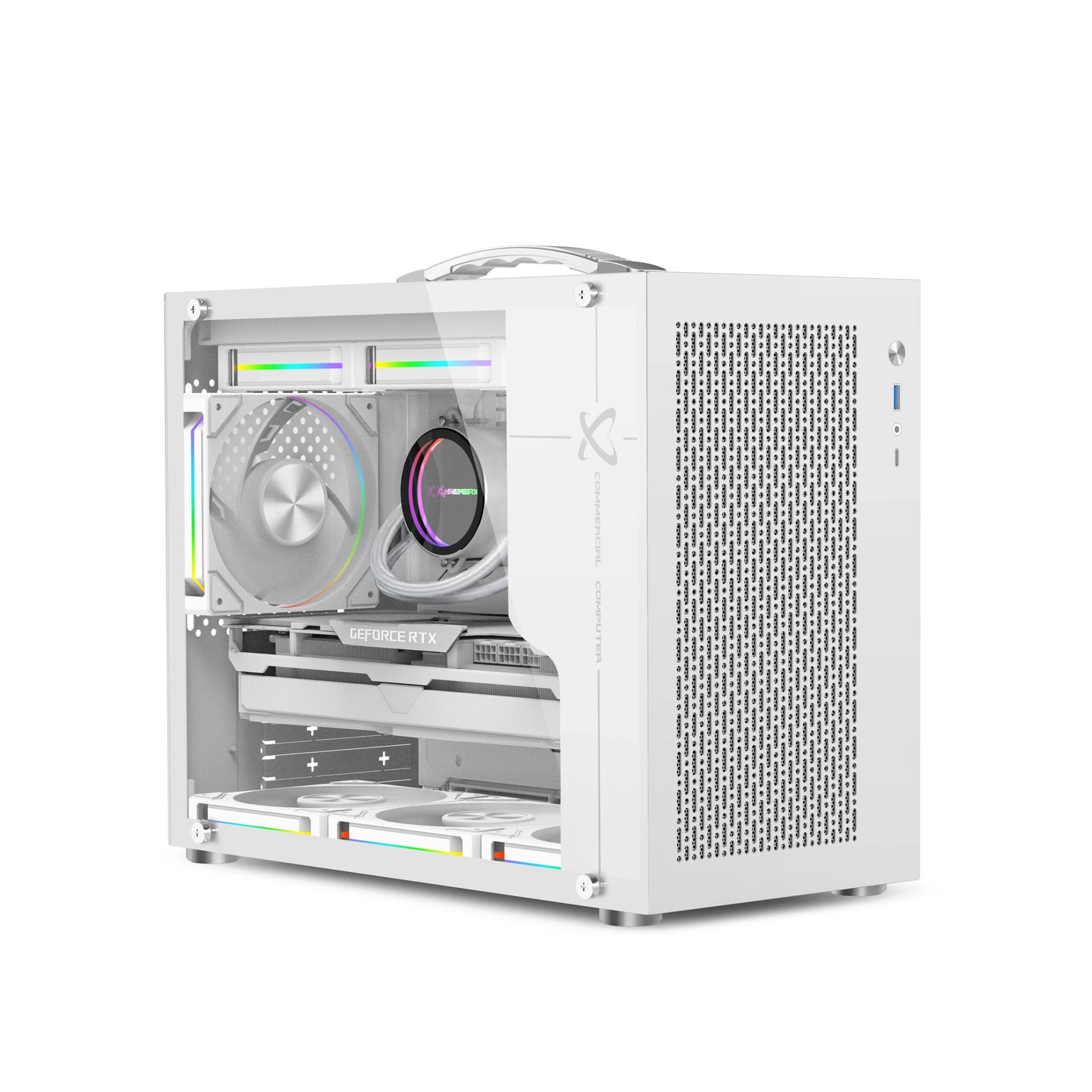 Mini ITX PC Case Transparent Side 240mm Water Cooling