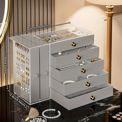 Jewelry Organizer 7-Layer Transparent Drawer Box High Capacity Storage Earrings Necklaces Rings Case Holiday Gifts 2026
