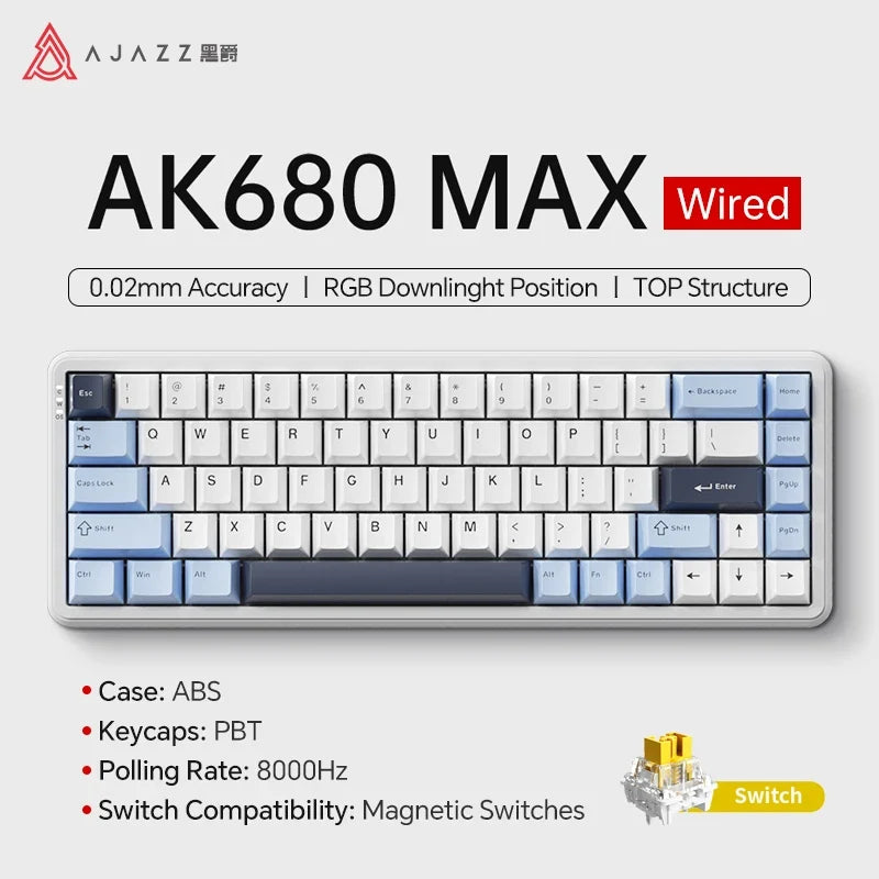 Mechanical Keyboard Sixty Mini Wireless ARGB Magnetic Hall