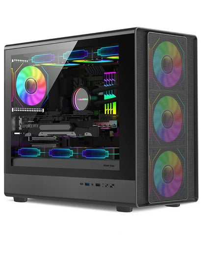 Mini ITX PC Case Tempered Glass 360mm Water Cooling