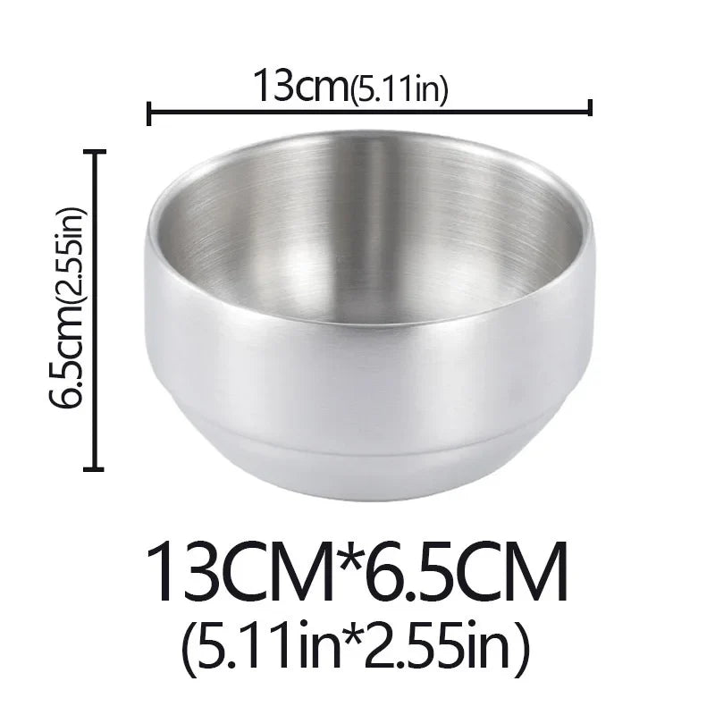 Stainless Steel Double Layer Rice Bowl With Lid Insulated