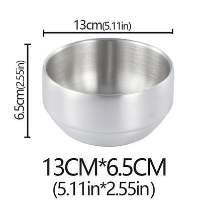 Stainless Steel Double Layer Rice Bowl With Lid Insulated