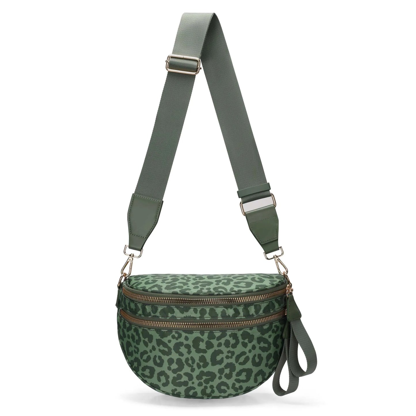 Versatile unisex crossbody bum bag – checkered nylon, box shape, travel and daily use