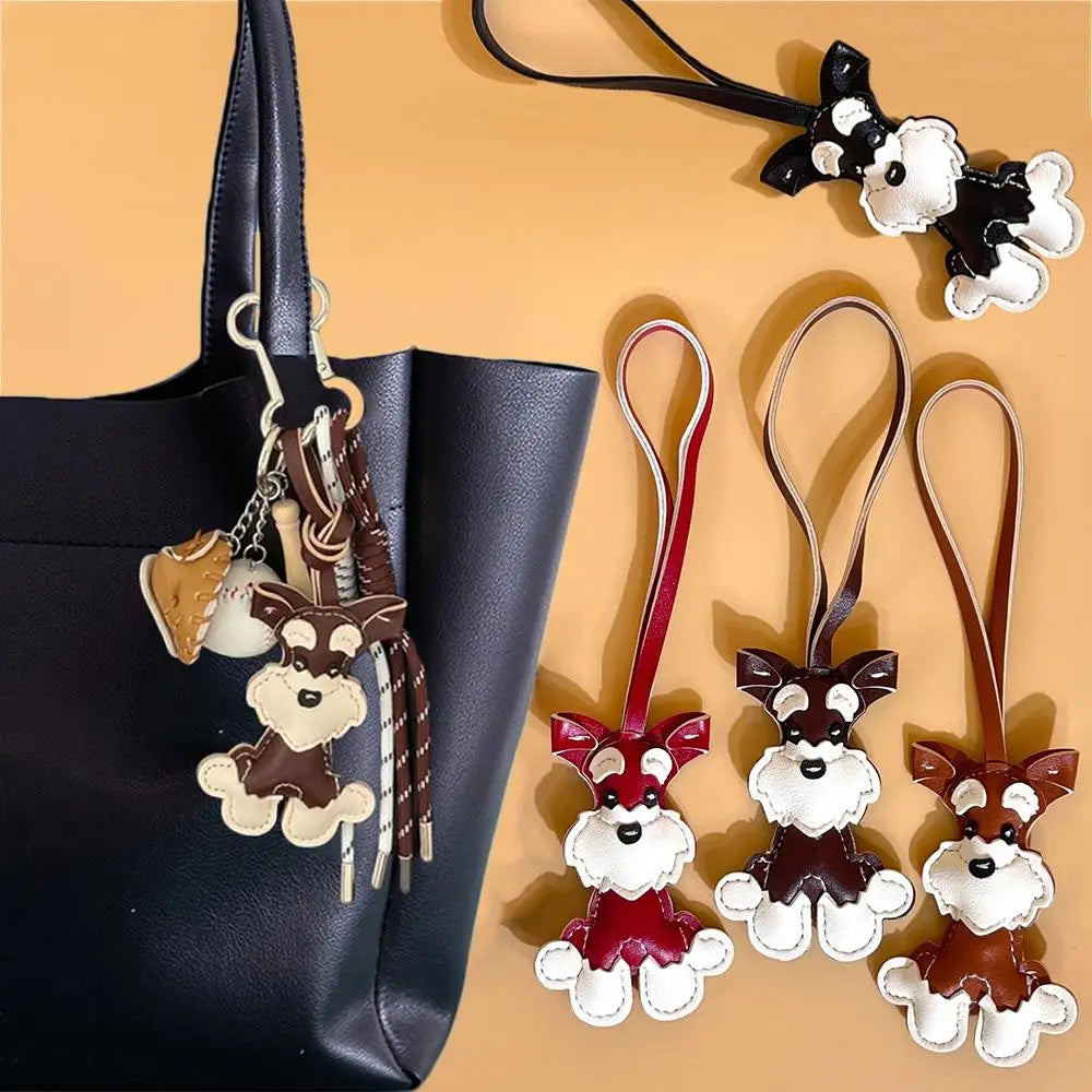 Bear Keychain PU Leather Mini Bag Charm Cute Gift Accessory