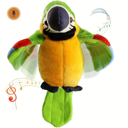 Talking Macaw Parrot Plush Toy - Animated Record & Speak Bird for Kids