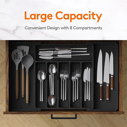 Expandable Silverware Tray Organizer – Adjustable Cutlery Holder For Kitchen Drawers, Spring 2026 Trend, Space-Saving