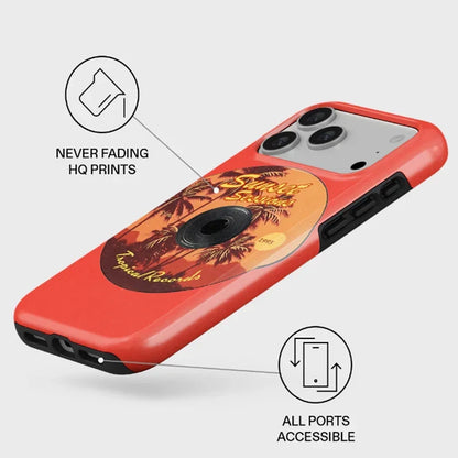 Tropical Ocean Double-Layer iPhone Case - PC TPU Cartoon Design Washable Cover for iPhone 11 to 17