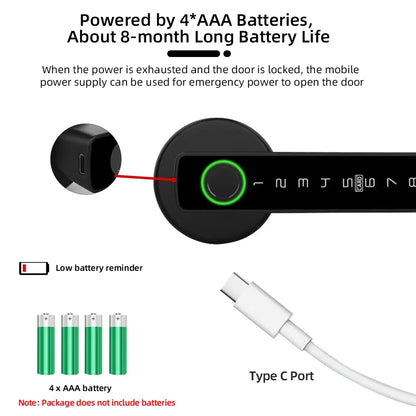 Smart Door Lock Fingerprint Bluetooth Tuya Digital Electronic Lock Smart Home 2025 Keyless Multi Access