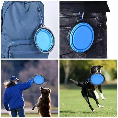 350ml Pet Folding Bowl - Portable Dog & Cat Food Water Bowl