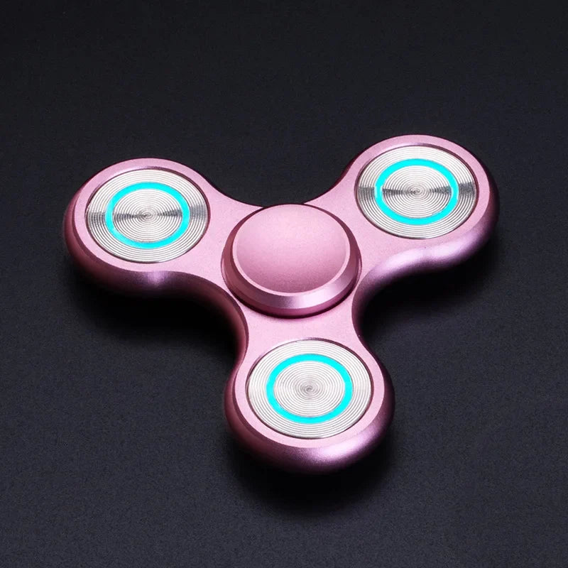 Fidget Spinner Luminous Metal Triangle EDC Desk Focus Toy