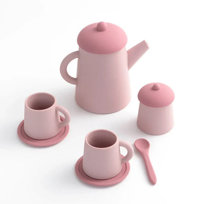 Miniature Tea Set Soft Silicone Pretend Play Tableware Kids Toy Back To School 2025 Imaginative Play Gift