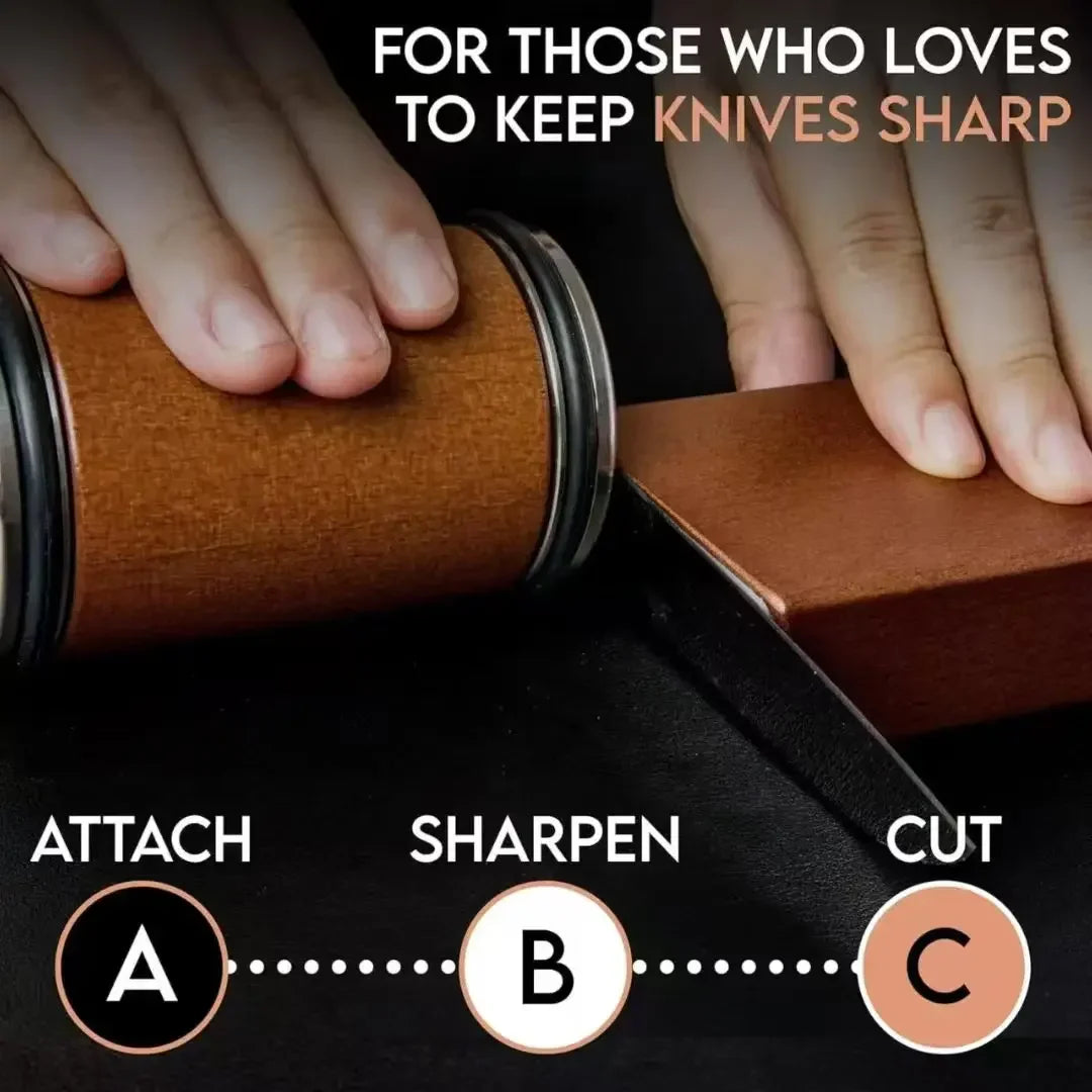 Rolling Diamond Knife Sharpener Kit with Magnetic Holder – 15° & 20° Angle Roller Kitchen Tool 2026