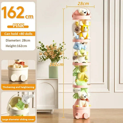 Toy Storage Tube Transparent Doll Organizer Kids Room Vertical Space Saving Visibility Gift Back To School 2025