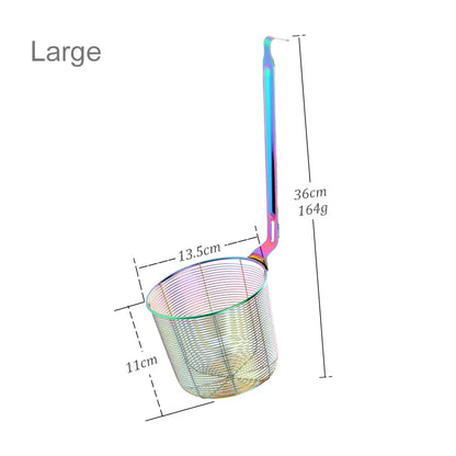 Stainless Steel Frying Basket Mesh Colander – Multi-Use Kitchen Strainer for Noodles and Dumplings, Viral 2026 Trend