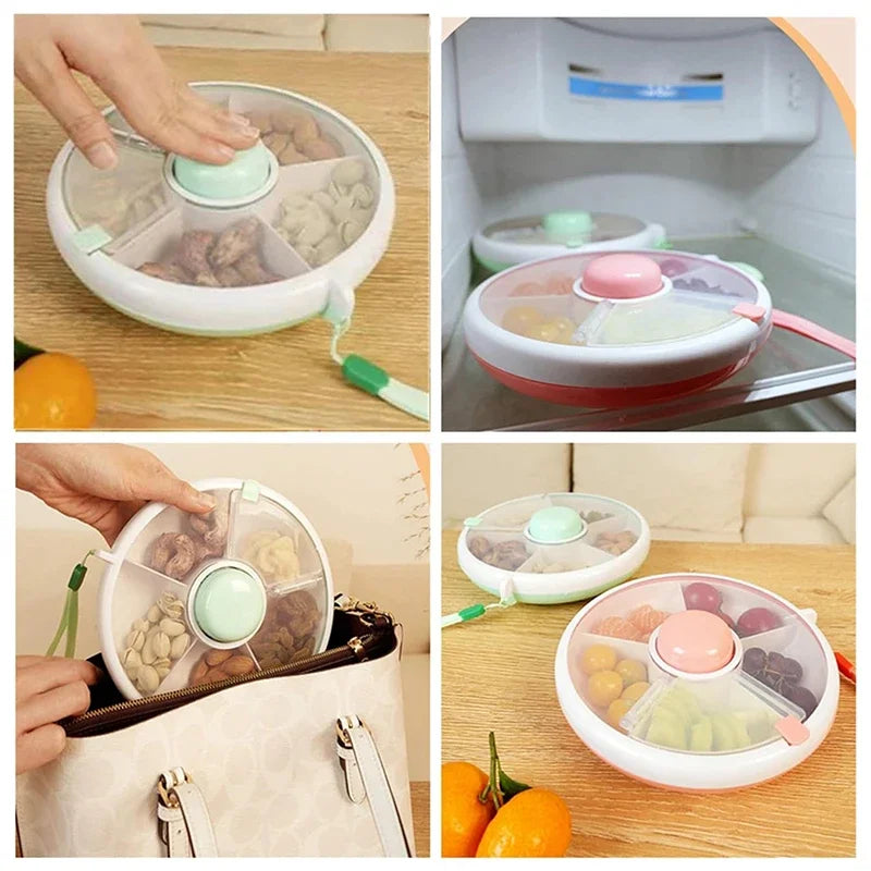Snack Container Rotating Moisture Proof Organizer Spinner Back To School 2025 Portable Freshness