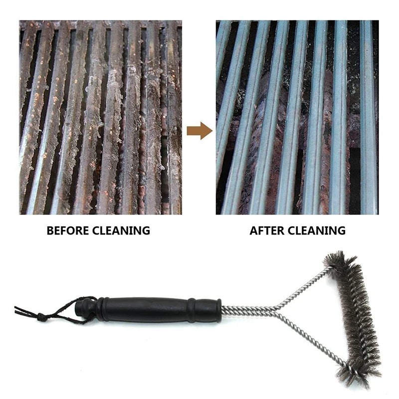 Stainless Steel BBQ Grill Brush Non-Stick Cleaning Tool Heat Resistant – Set of 2, 2026