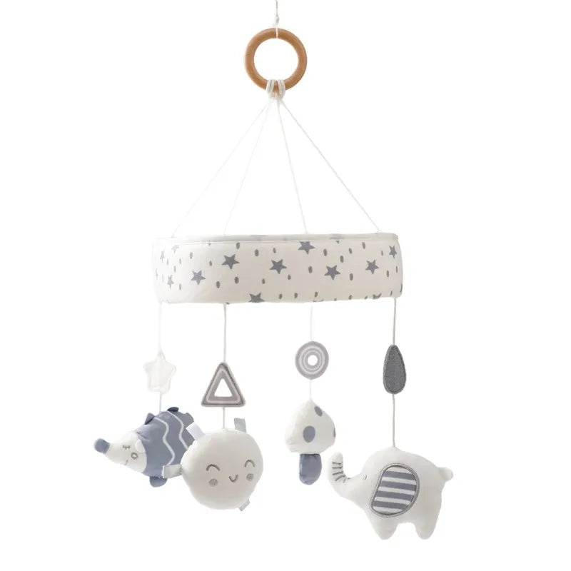 Baby Mobile Wooden Crib Hanging Toy Newborn Nursery Fall 2025 Soothing Music Developmental Gift