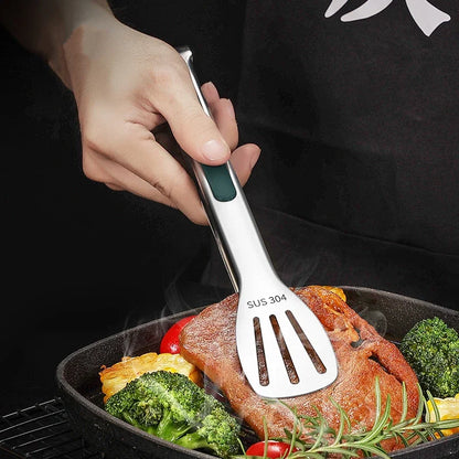 Non Slip Stainless Steel Food Tongs for Meat Salad Bread Clip Cooking Tools