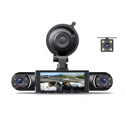Dash Cam 4 Channel Car DVR – Front/Rear/Inside Cameras, Full HD 1080p Night Vision, Loop Recording Fall 2026