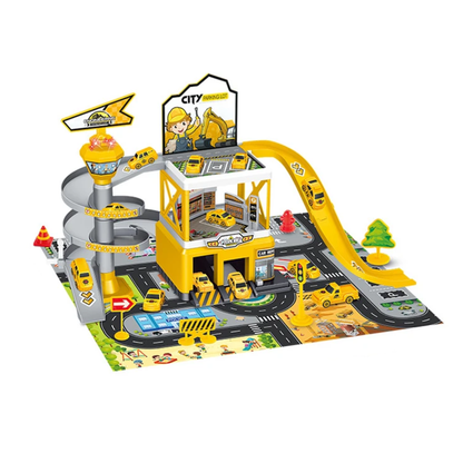 Multi-Storey Garage Racing Track with Cars - Interactive Parking Toy for Boys