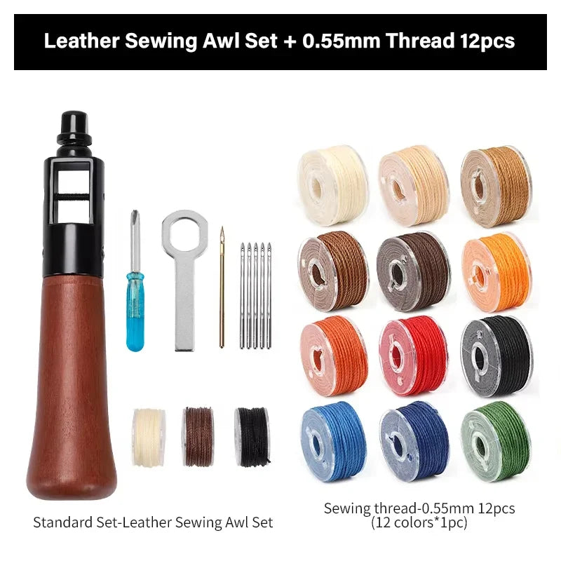 Leather Sewing Kit – Premium Hand Stitching Awl Tools Set for DIY Leather Craft and Canvas Repair, Fall 2026 Gift