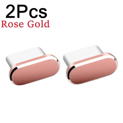 Metal Type-C Charging Port Dust Plugs - 2Pcs iPhone Accessories, Dust & Liquid Protection