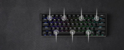 Mechanical 60 Percent Hot Swap Keyboard Aluminum RGB Hall