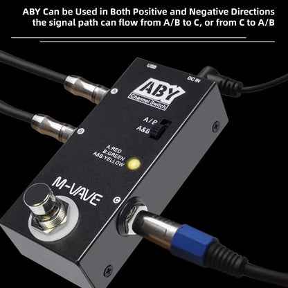 M-VAVE ABY Line Selector Pedal – True Bypass AB Box Mini Guitar Bass Channel Switch 2026