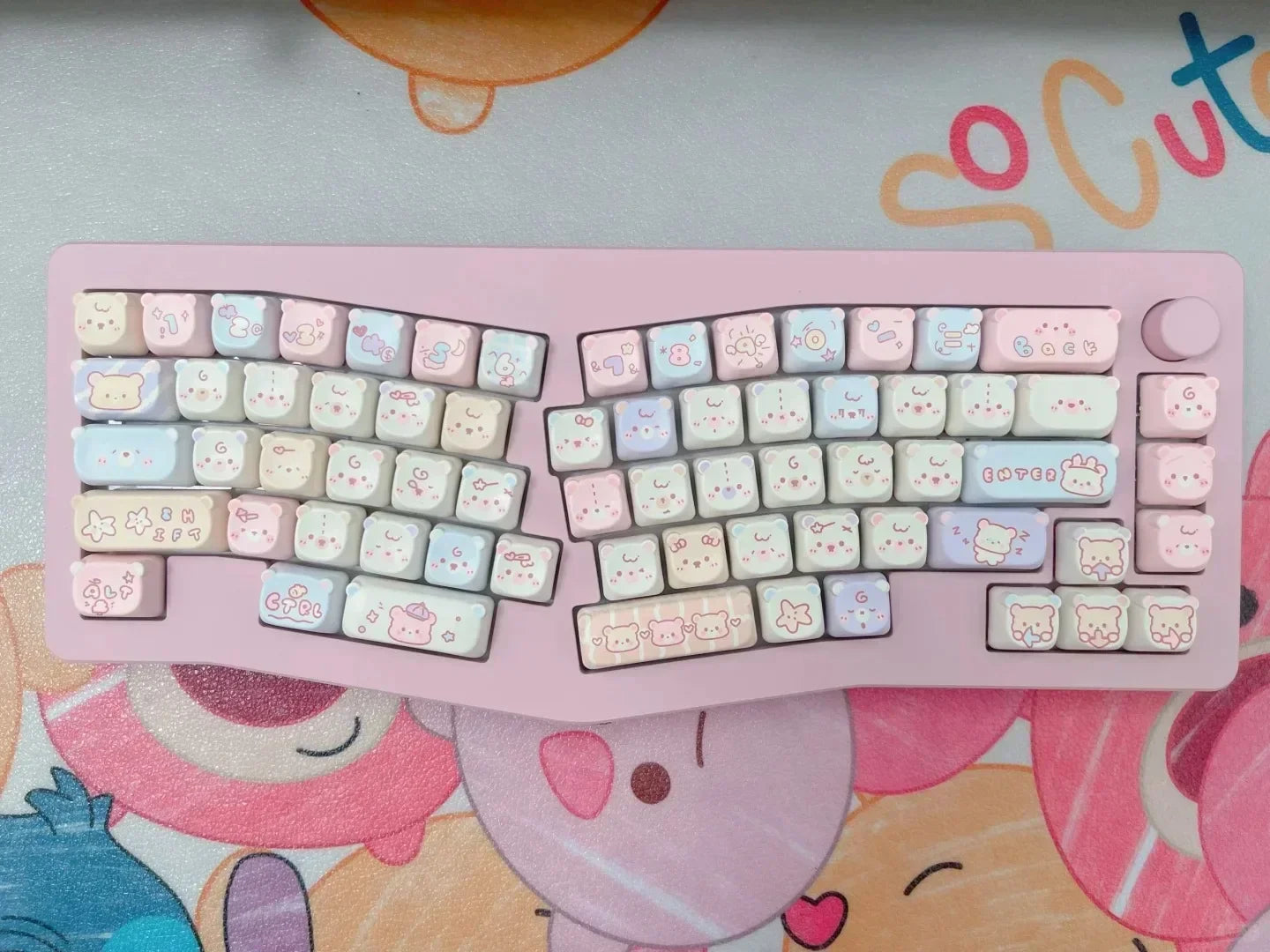 Keycaps PBT Cat Keycap Set Alice Layout 2.25U 2.75U Pastel Mechanical Keyboard TikTok Viral Fall 2025 Cute Desk Gift
