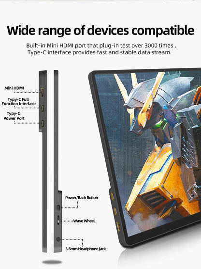 2K 14 Inch Portable Monitor 60Hz HDR Lightweight Travel