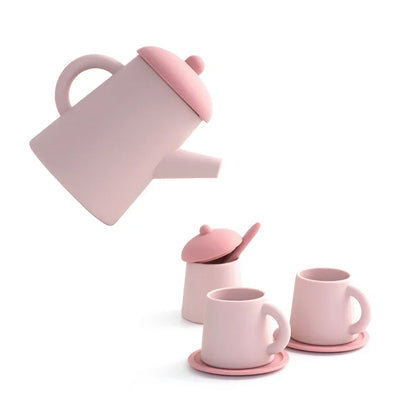 Miniature Tea Set Soft Silicone Pretend Play Tableware Kids Toy Back To School 2025 Imaginative Play Gift