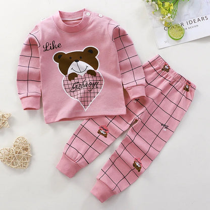 Additional gallery view 11 of kids cotton cartoon long sleeve pyjama set