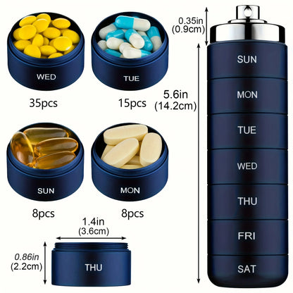 Pill Organizer Metal Travel Pill Box Set – Waterproof, Stackable, Summer Travel 2026