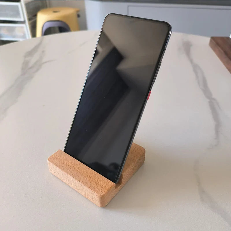 Universal Solid Wood Desk Stand Holder for Mobile Phones & Tablets - Home Accessories