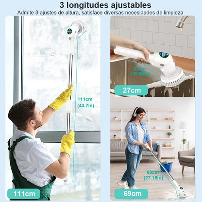Wireless Rotatable Electric Cleaning Brush - 8 in 1 Household Cleaning Tool for Kitchen & Bathroom