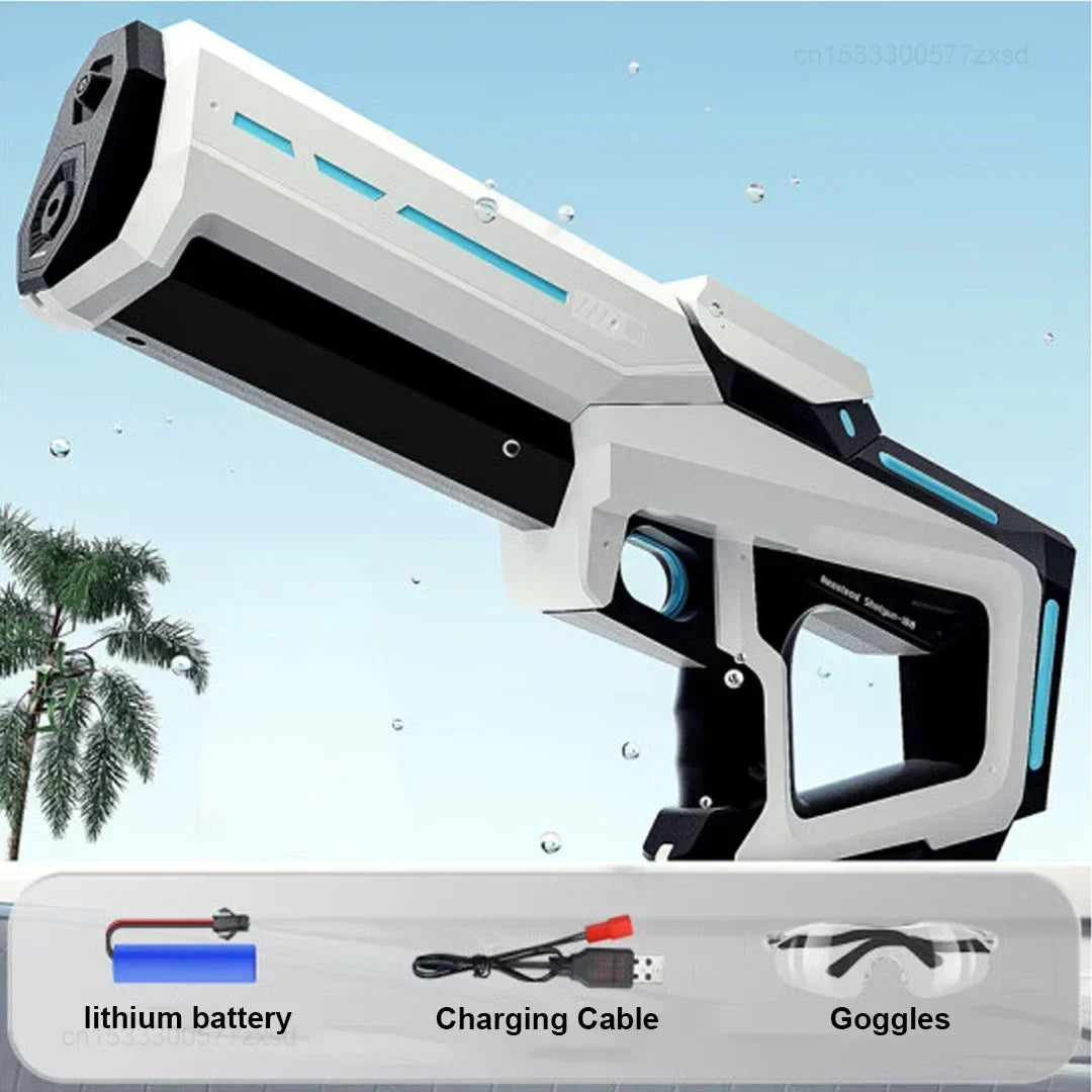 Water Blaster Wireless Dual Electric Water Gun Large Capacity 8m Range Burst Mode Summer 2025 Beach Kids Toy