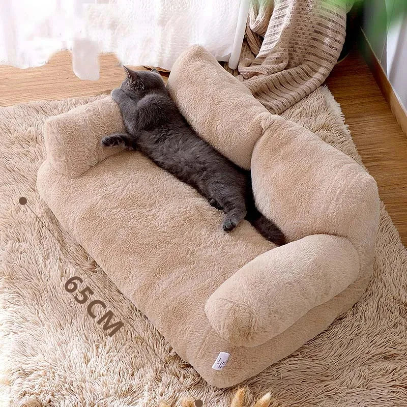 Cat Bed Sofa Style Plush Pet Nest Winter 2025 Cozy Warm Lounger, Safe Snuggle Spot For Small Pets
