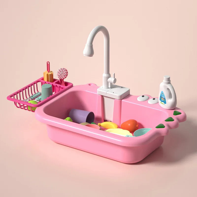 Variant image for Electric Dishwasher Toy Set for Kids, Interactive Pretend Play Kitchen Sink with Sound, Multi-Color, Educational Role Play-2