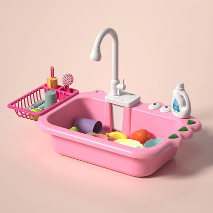 Variant image for Electric Dishwasher Toy Set for Kids, Interactive Pretend Play Kitchen Sink with Sound, Multi-Color, Educational Role Play-2