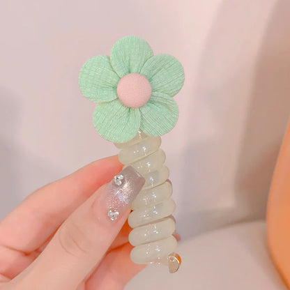 Colorful Butterfly Hair Gum for Kids - Non-Damaging Hair Rope, Braided Telephone Line Ponytail Headband